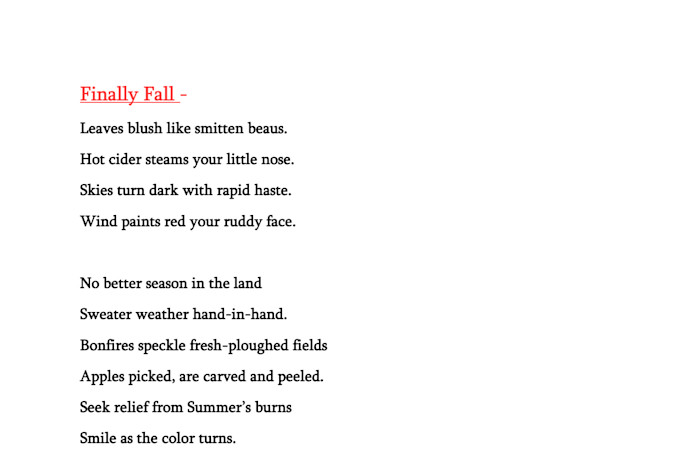 write a poem or ballad for you